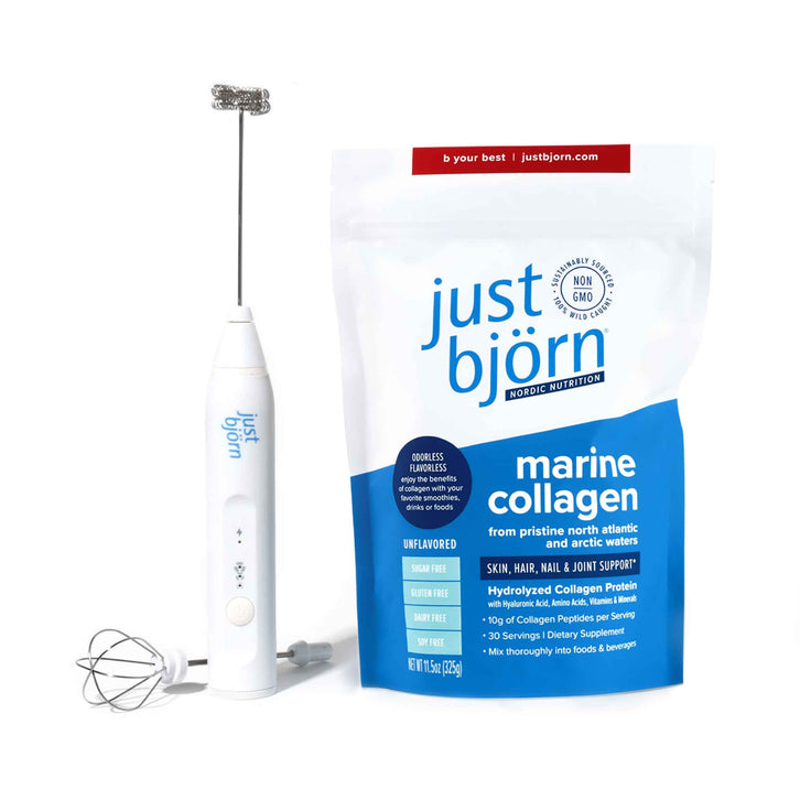 11.5oz Marine Collagen Peptide Pouch + Whisk & Frother