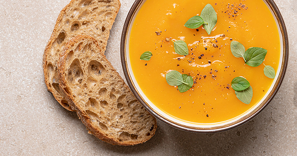 pumpkin soup with bread