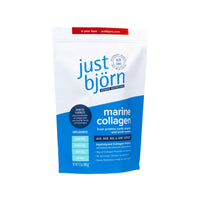 Large 45-serving pouch (17.3oz/490g) of Just Bjorn Marine Collagen Peptides, unflavored