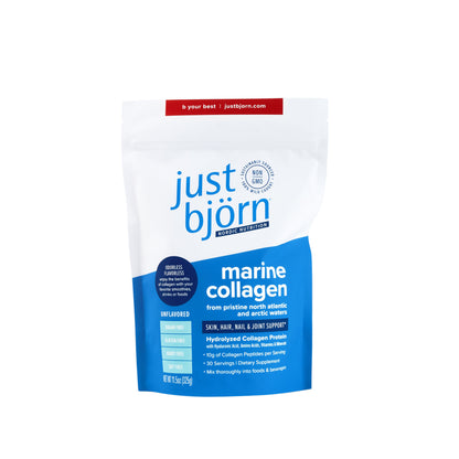 Just Bjorn Marine Collagen Peptides with Hyaluronic Acid and Vitamin C, 30 servings pouch, 11.5oz (325g)