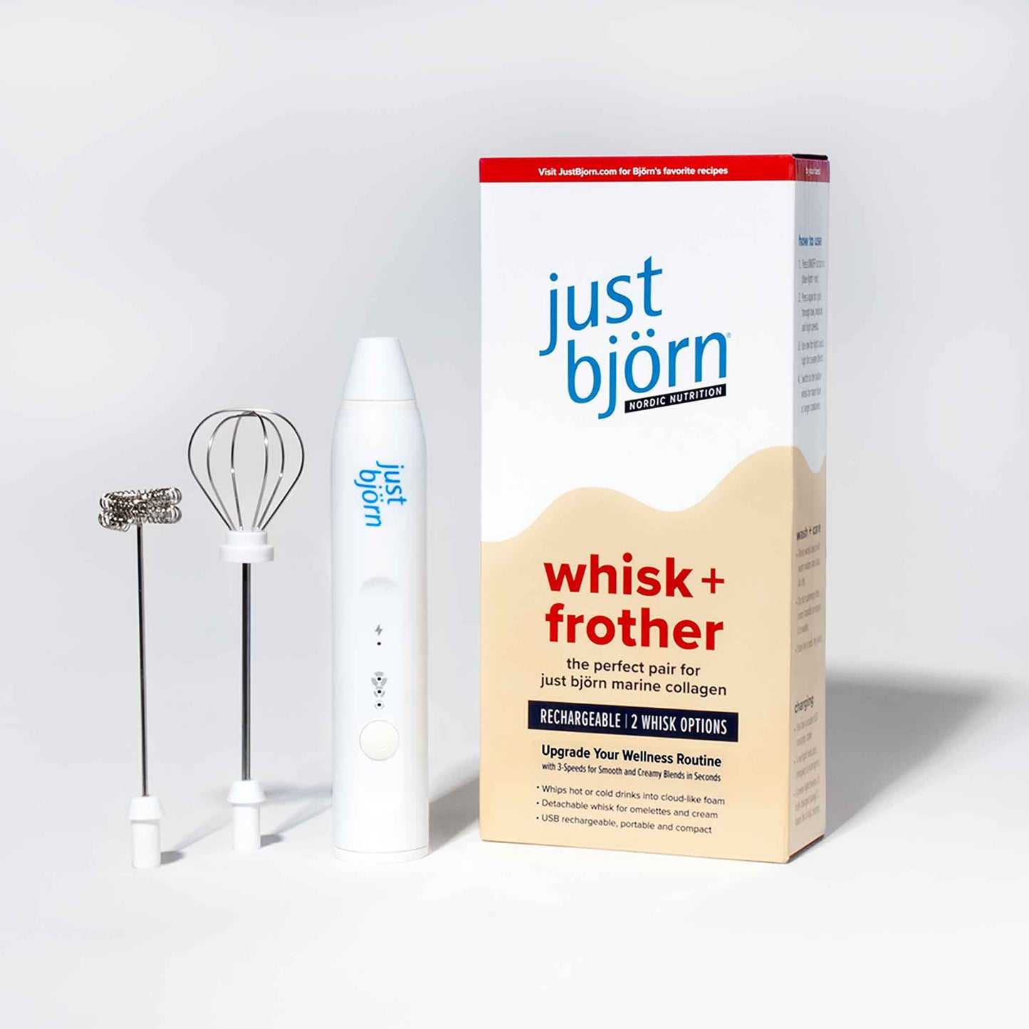 Just Bjorn 3-speed mixing with detachable frother and balloon whisk heads