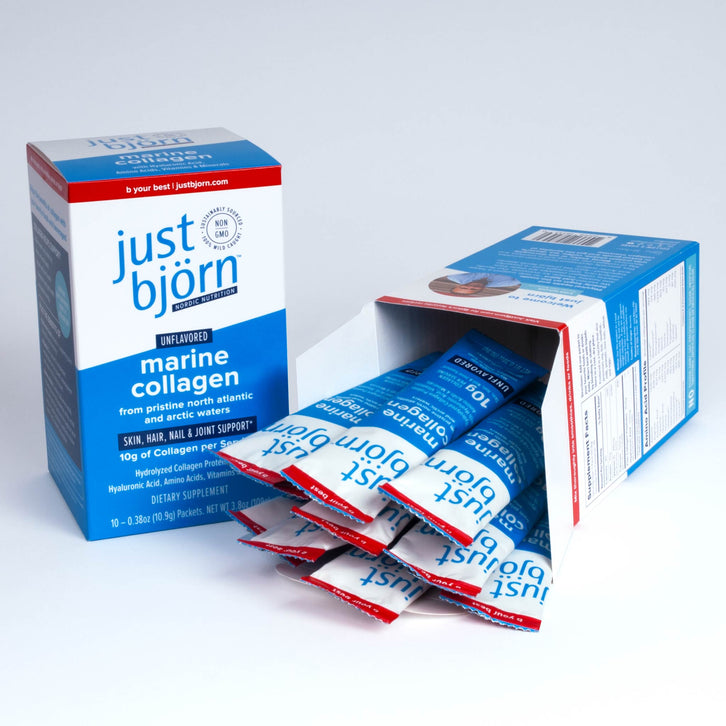 just bjorn marine collagen stick pack boxes