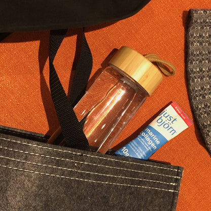 just bjorn reusable glass bottle and collagen stick pack