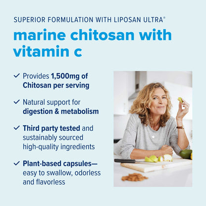 Just Björn marine chitosan with Vitamin C featuring LipoSan Ultra® providing 1500mg per serving for digestion and metabolism support
